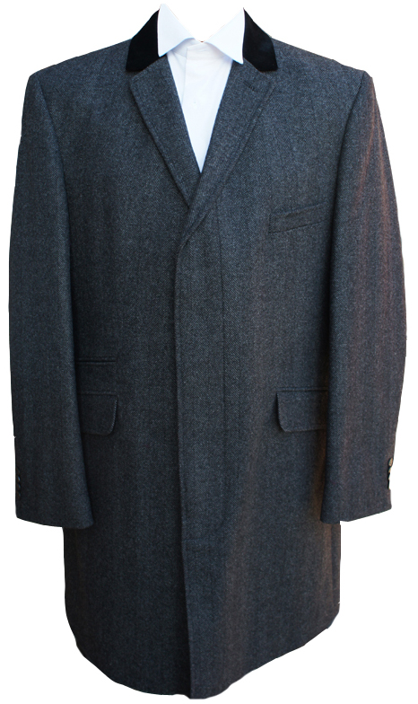 dark grey herringbone coat