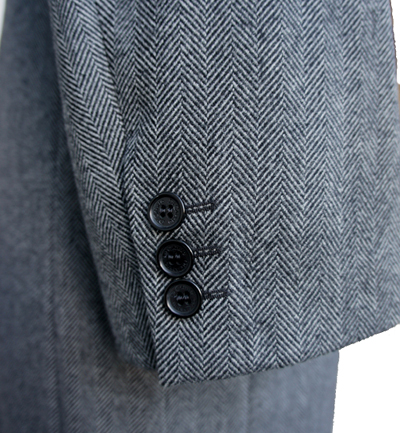 gray herringbone overcoat