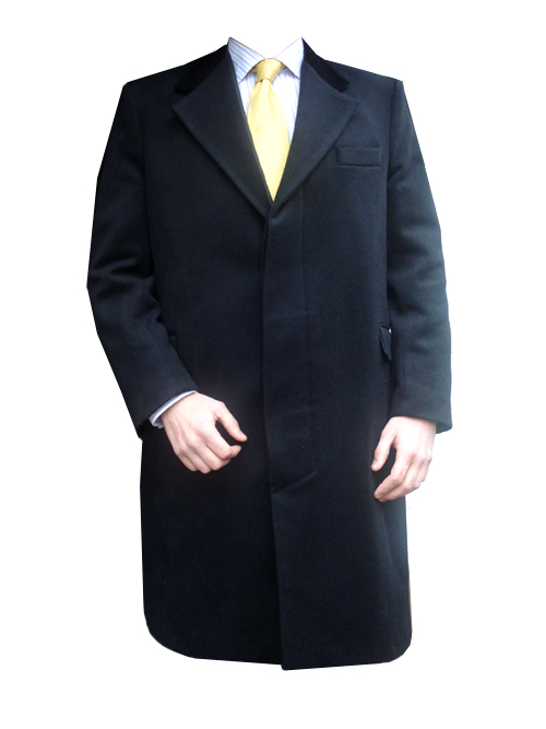 Black Mens Cashmere Overcoat - £199 | Clermont Direct