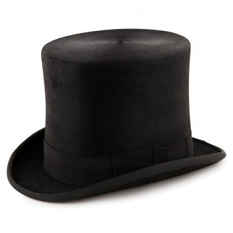 Black Polished Fur Taller Top Hat by Christys of London - £295